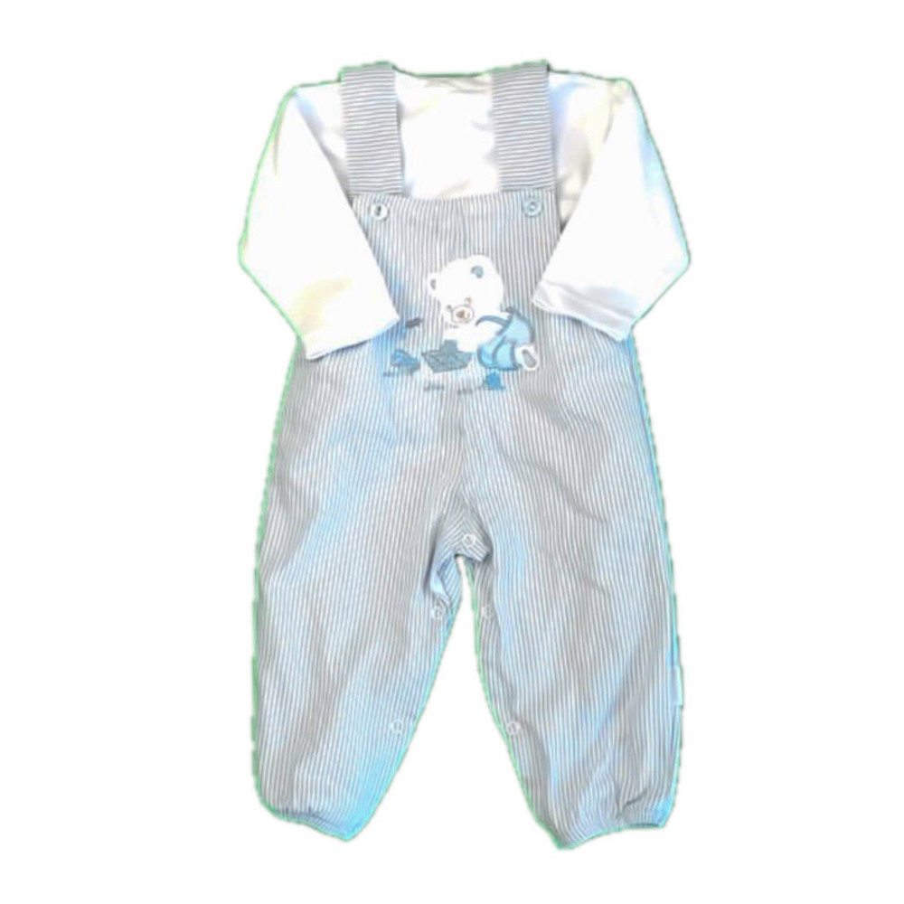 Unknown Brand Boys White | Blue Bear Overalls size: 12 Months